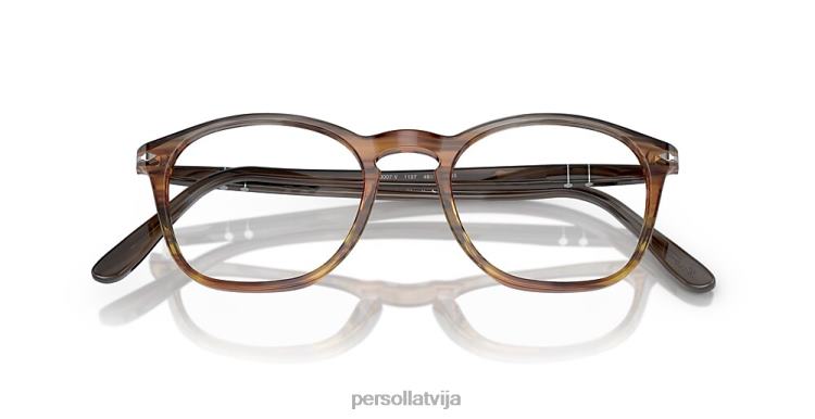 lv Persol po3007v brilles svītraini brūni 2JTZL516