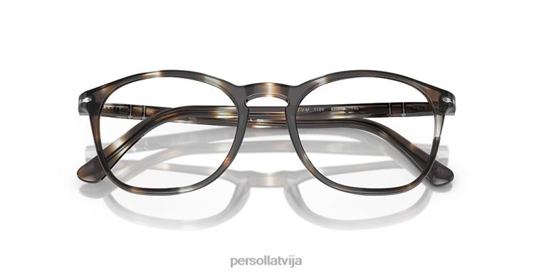 lv Persol po3007vm brilles svītraini brūni 2JTZL565