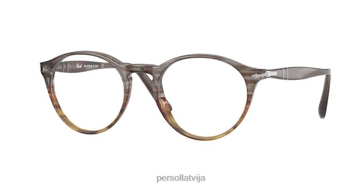 lv Persol po3092v brilles brūns svītrains pelēks 2JTZL626