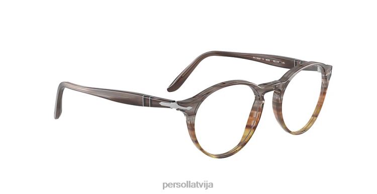 lv Persol po3092v brilles brūns svītrains pelēks 2JTZL626
