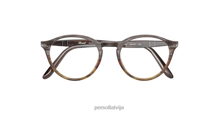 lv Persol po3092v brilles brūns svītrains pelēks 2JTZL626