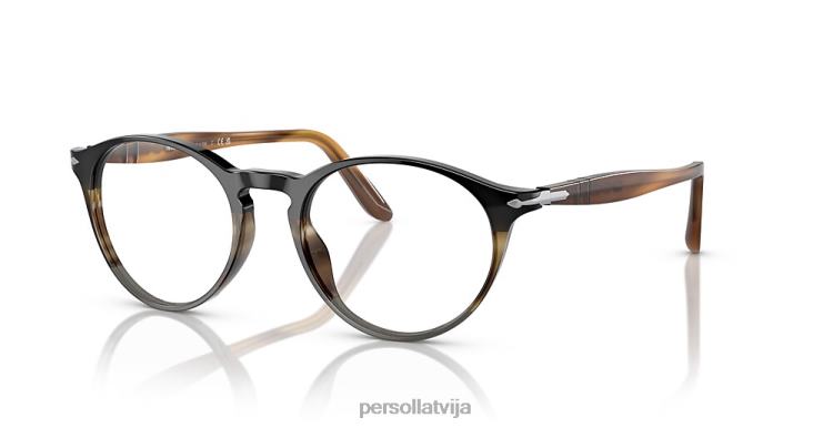 lv Persol po3092v brilles melni svītrains pelēks 2JTZL623