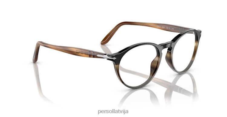 lv Persol po3092v brilles melni svītrains pelēks 2JTZL623