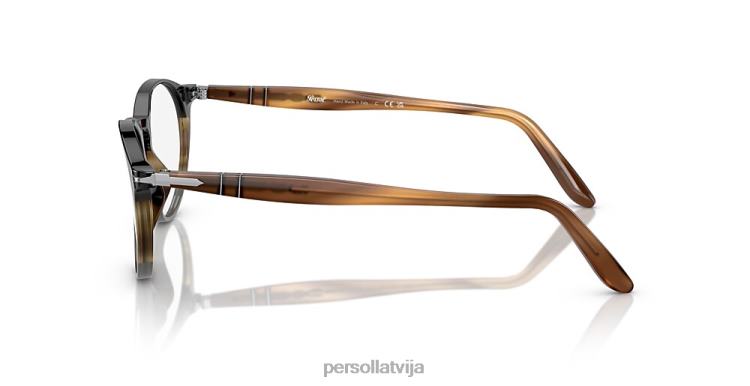 lv Persol po3092v brilles melni svītrains pelēks 2JTZL623