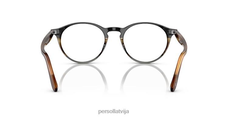 lv Persol po3092v brilles melni svītrains pelēks 2JTZL623