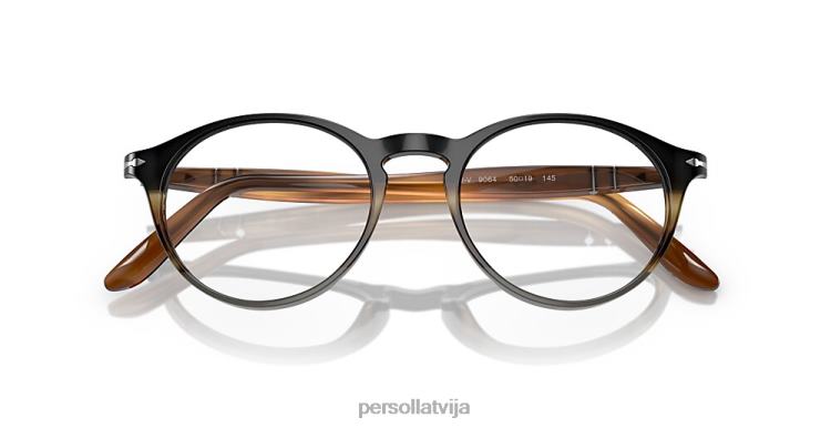 lv Persol po3092v brilles melni svītrains pelēks 2JTZL623