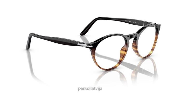 lv Persol po3092v brilles svītraini brūni 2JTZL615