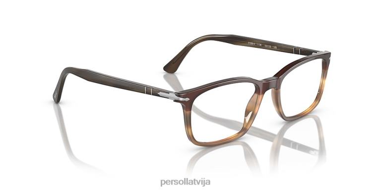 lv Persol po3189v brilles svītrains brūns/pelēks/bēšs 2JTZL554