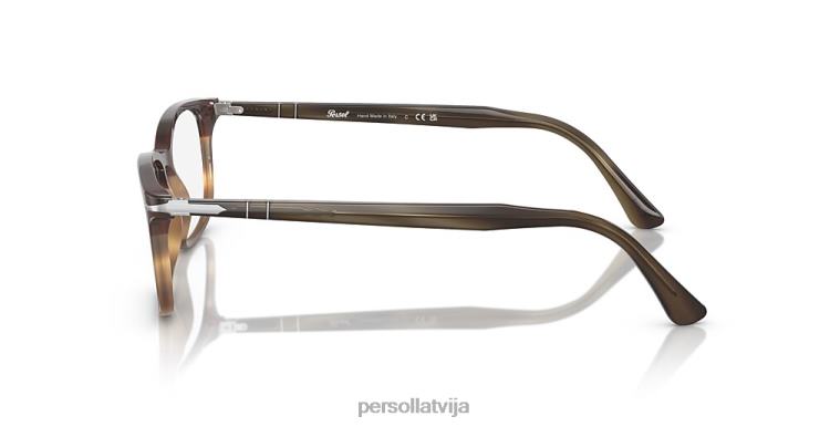 lv Persol po3189v brilles svītrains brūns/pelēks/bēšs 2JTZL554