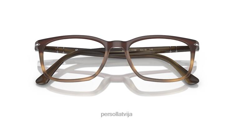 lv Persol po3189v brilles svītrains brūns/pelēks/bēšs 2JTZL554