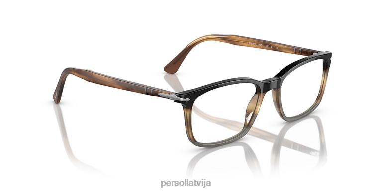 lv Persol po3189v brilles svītrains brūns/pelēks/melns 2JTZL553