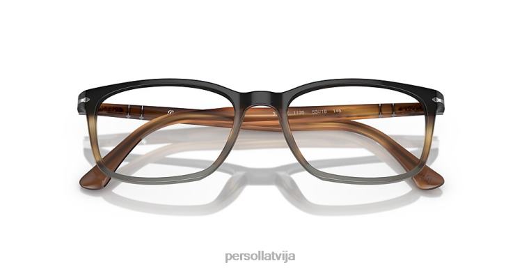 lv Persol po3189v brilles svītrains brūns/pelēks/melns 2JTZL553