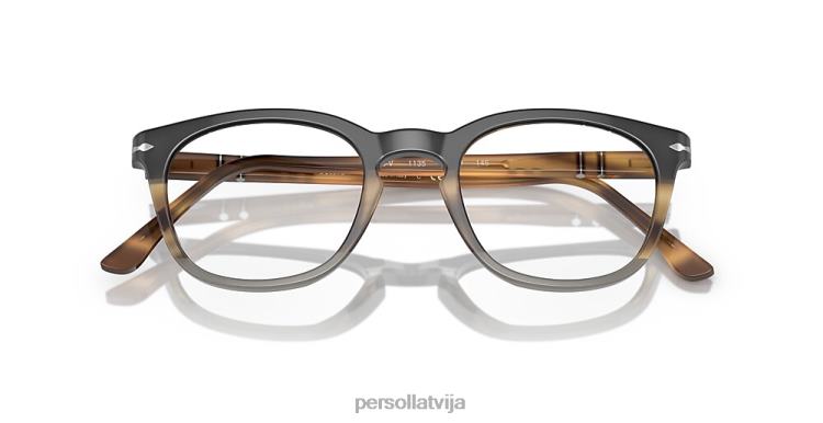 lv Persol po3258v brilles svītraini brūni 2JTZL755