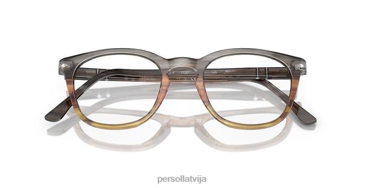 lv Persol po3258v brilles svītraini brūni 2JTZL756