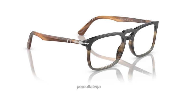 lv Persol po3277v brilles melns/svītrains pelēks 2JTZL922