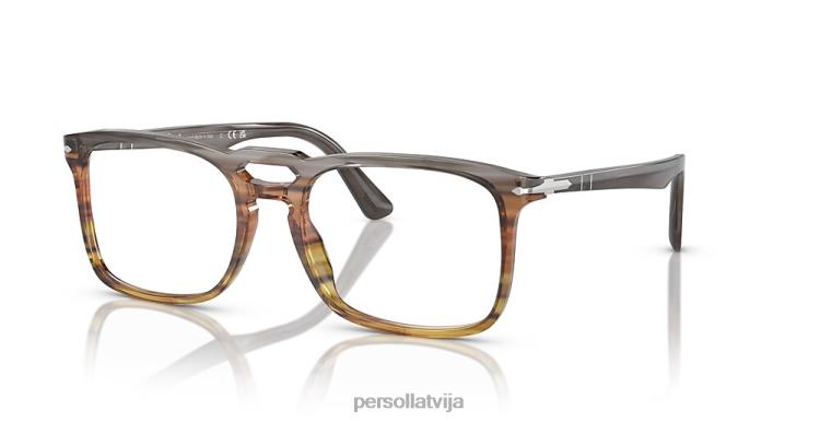 lv Persol po3277v brilles svītrains pelēks gradients brūns 2JTZL920