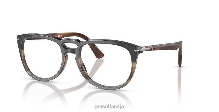lv Persol po3278v brilles melns/svītrains brūns 2JTZL726