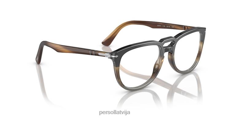 lv Persol po3278v brilles melns/svītrains brūns 2JTZL726