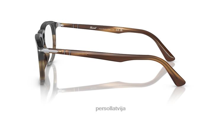 lv Persol po3278v brilles melns/svītrains brūns 2JTZL726
