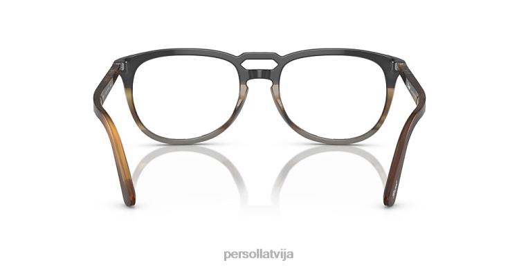 lv Persol po3278v brilles melns/svītrains brūns 2JTZL726
