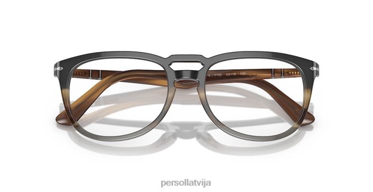 lv Persol po3278v brilles melns/svītrains brūns 2JTZL726
