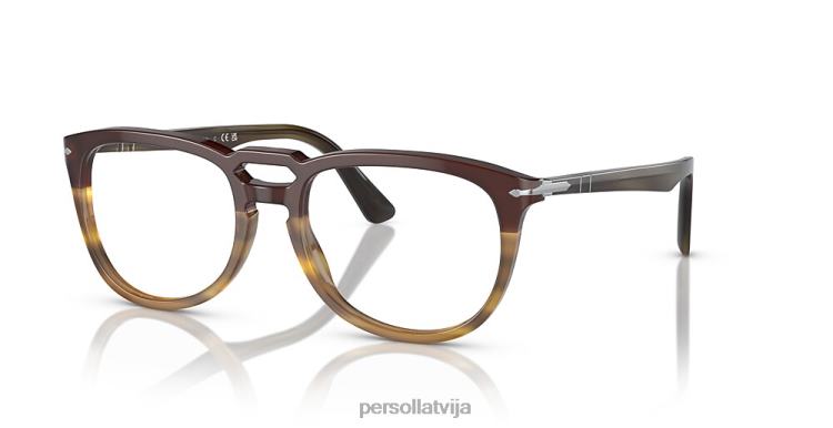 lv Persol po3278v brilles melns/svītrains brūns 2JTZL727