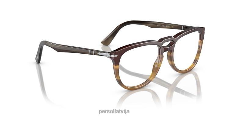 lv Persol po3278v brilles melns/svītrains brūns 2JTZL727