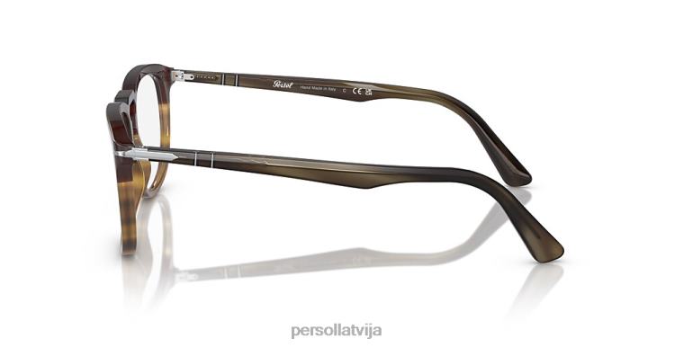 lv Persol po3278v brilles melns/svītrains brūns 2JTZL727