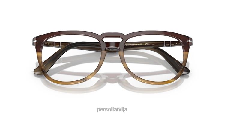 lv Persol po3278v brilles melns/svītrains brūns 2JTZL727