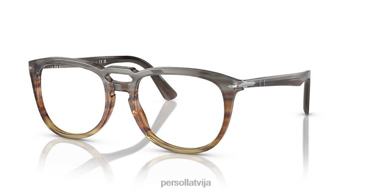 lv Persol po3278v brilles svītrains pelēks gradients brūns 2JTZL728