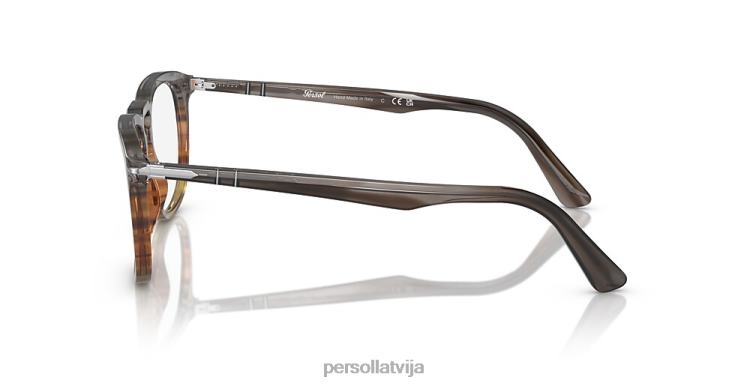 lv Persol po3278v brilles svītrains pelēks gradients brūns 2JTZL728