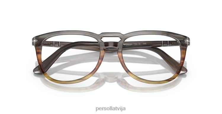 lv Persol po3278v brilles svītrains pelēks gradients brūns 2JTZL728