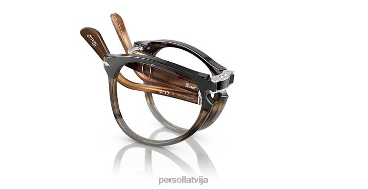 lv Persol po9714vm brilles melni svītrains brūns pelēks 2JTZL671