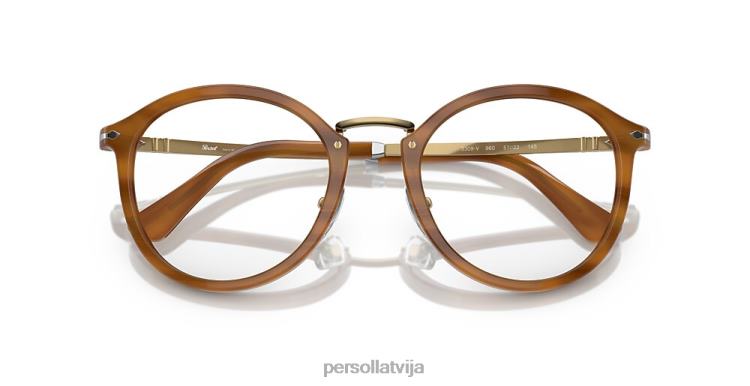 lv Persol po3309v-vico brilles svītraini brūni 2JTZL538