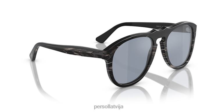 lv Persol 649 sērija-tagara saulesbrilles pulēta melna 2JTZL377