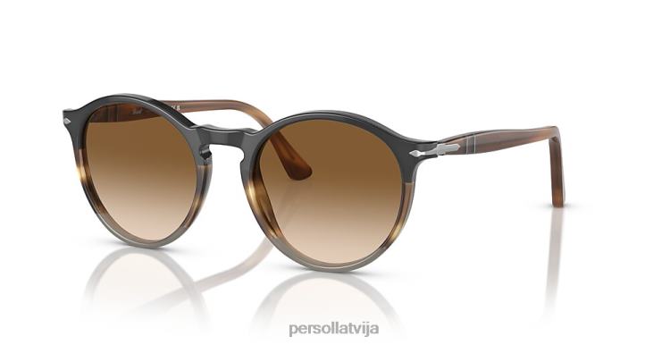 lv Persol po3285s saulesbrilles melns/svītrains brūns/pelēks 2JTZL181
