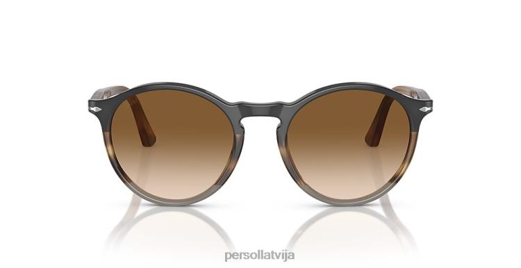 lv Persol po3285s saulesbrilles melns/svītrains brūns/pelēks 2JTZL181