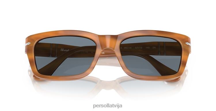 lv Persol po3301s saulesbrilles svītraini brūni 2JTZL159